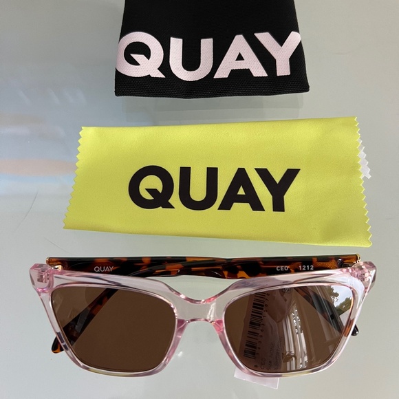 QUAY CEO CAT EYE Tortoise Square Sunglasses - Picture 6 of 8